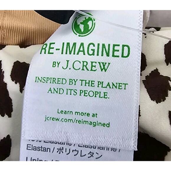 J Crew Swim Top 2X 3X Leopard One Shoulder Scoop Neck Bikini Padded BF203 - Picture 7 of 11